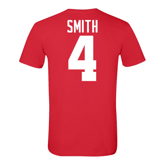 Ohio State Buckeyes #4 Jeremiah Smith Student Athlete Football Youth T-Shirt - Back View