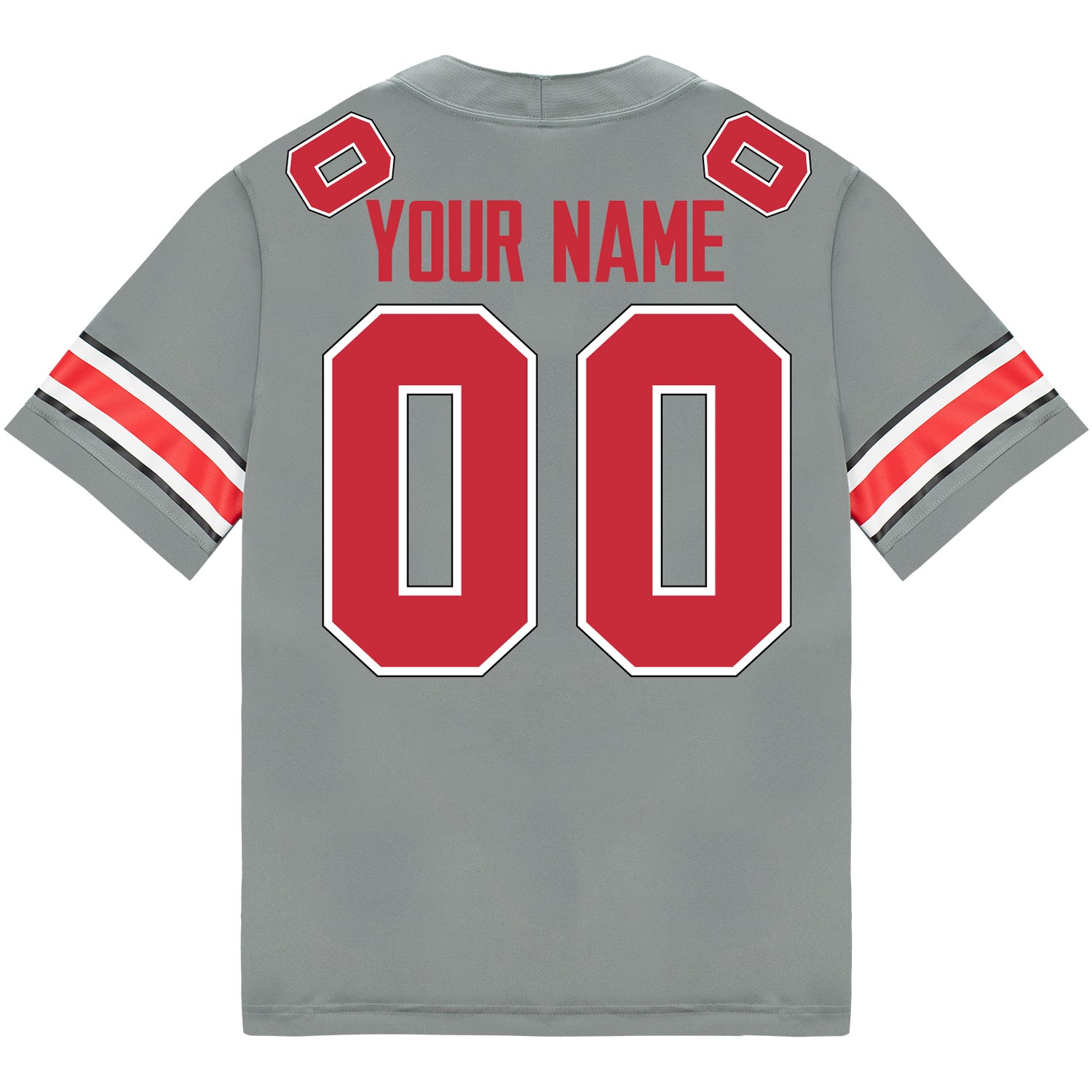 Men's Ohio State Buckeyes Personalized Nike Gray Game Jersey - Back View