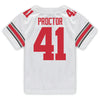 Ohio State Buckeyes Nike #41 Josh Proctor Student Athlete White Football Jersey - In White - Back View