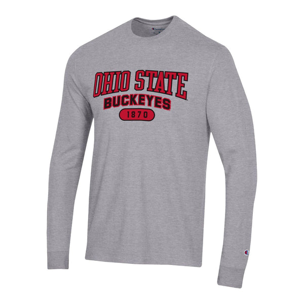 Ohio State Buckeyes Super Fan Twill Gray Long Sleeve T-Shirt