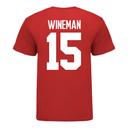 Ohio State Buckeyes Women's Lacrosse Student Athlete #15 Stella Wineman T-Shirt In Scarlet - Back View