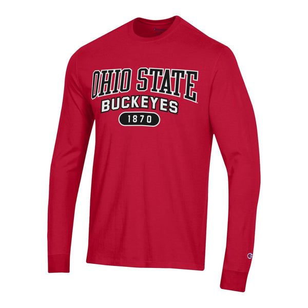 Ohio State Buckeyes Super Fan Twill Scarlet Long Sleeve T-Shirt