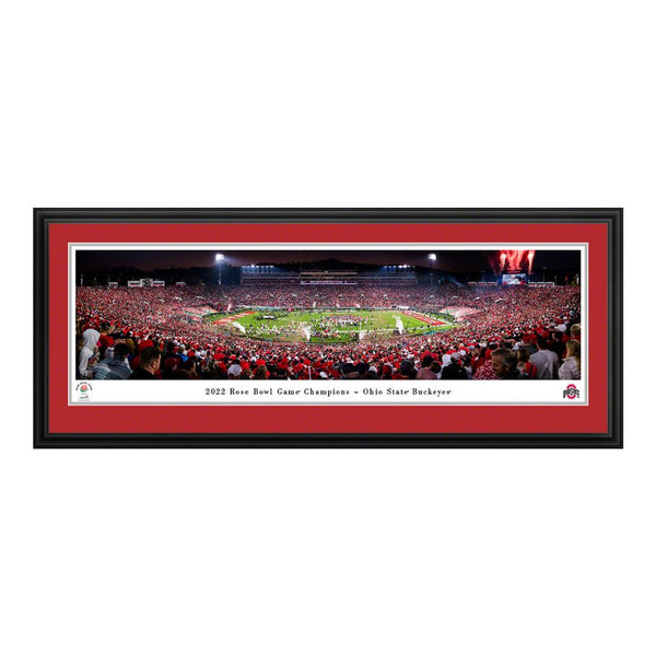 Ohio State Buckeyes Double Mat Frame Rose Bowl Champs Panorama - Front View