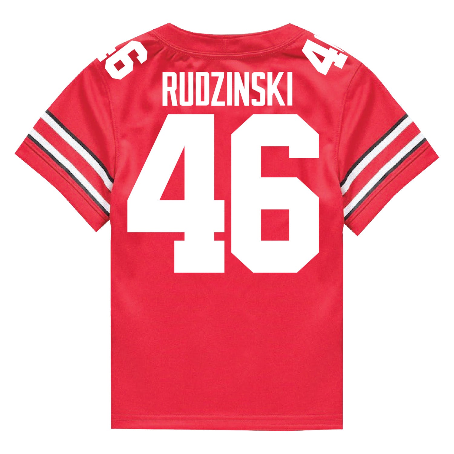 Ohio State Buckeyes Nike #46 Ryan Rudzinski Student Athlete Scarlet Football Jersey - In Scarlet - Back View