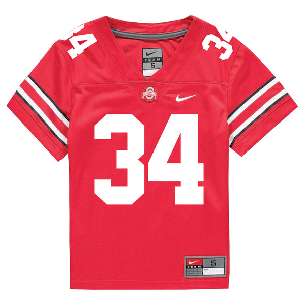 Ohio State Buckeyes Nike #34 Brennen Schramm Student Athlete Scarlet Football Jersey - In Scarlet - Front VIew