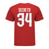Ohio State Buckeyes #34 Lexington Secreto Student Athlete Women's Hockey T-Shirt In Scarlet - Back View