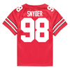 Ohio State Buckeyes Nike #98 Austin Snyder Student Athlete Scarlet Football Jersey - In Scarlet - Back View