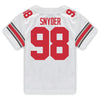 Ohio State Buckeyes Nike #98 Austin Snyder Student Athlete White Football Jersey - In White - Back View