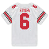 Ohio State Buckeyes Nike #6 Sonny Styles Student Athlete White Football Jersey - In White - Back View