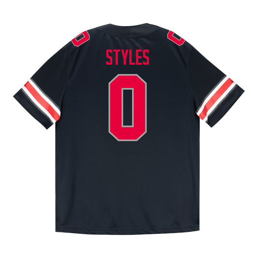 Ohio State Buckeyes Nike #0 Sonny Styles Student Athlete Black Football Jersey - Back View
