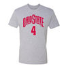 Ohio State Buckeyes Women's Basketball Student Athlete #4 Jacy Sheldon T-Shirt - Front View