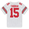 Ohio State Buckeyes Nike #15 Jelani Thurman Student Athlete White Football Jersey - In White - Back View