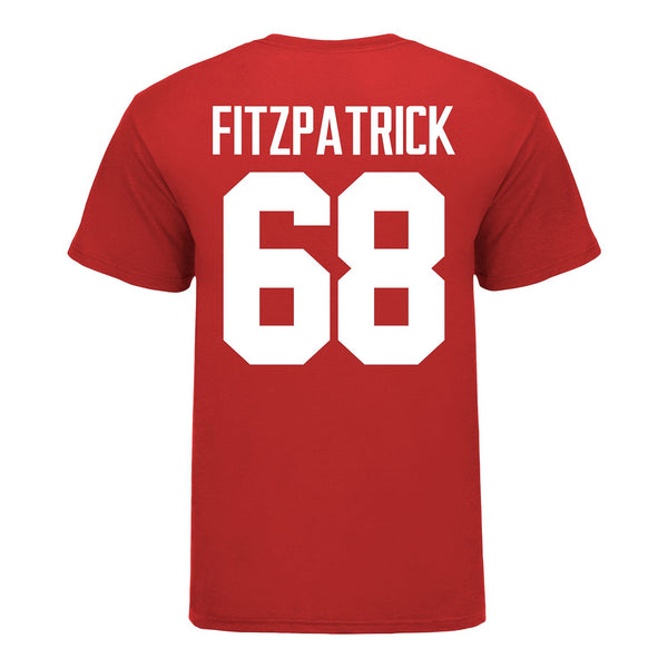 Ohio State Buckeyes #68 George Fitzpatrick Student Athlete Football T-Shirt in Scarlet - Front View