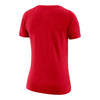 Ladies Ohio State Buckeyes Nike V-Neck Shirt - In Scarlet - Back View
