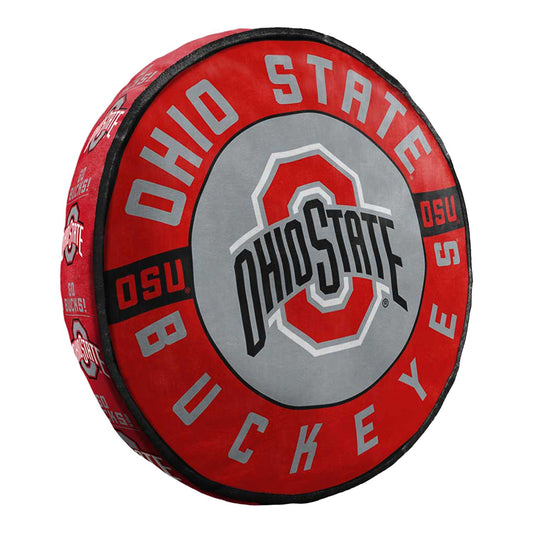 Ohio State Buckeyes Round Logo Cloud Pillow - Front View