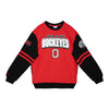 Ohio State Buckeyes 100th All Over Crewneck Sweatshirt in Red and Black - Front View