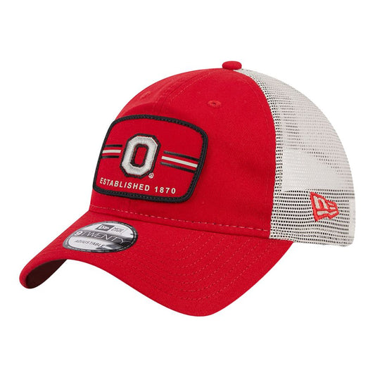 Ohio State Buckeyes Established Mesh Back Scarlet Adjustable Hat - Angled Left View