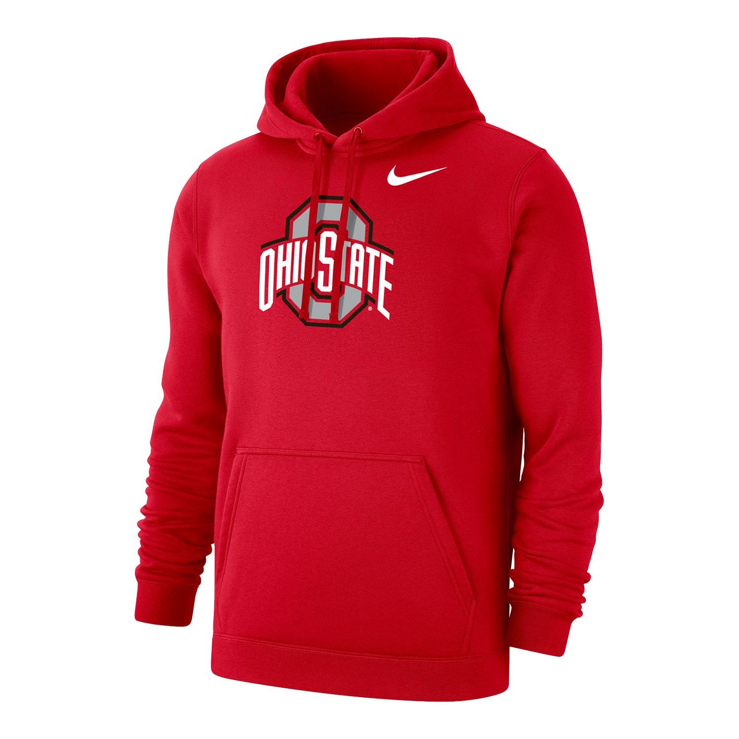 Ohio State Buckeyes Nike Primary Logo Club Fleece Scarlet Hoodie - Front View