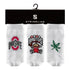Ohio State Buckeyes 3 Pack Baby Socks in White - Front View