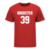 Ohio State Buckeyes Men's Lacrosse Student Athlete #39 Taji Flynn T-Shirt In Scarlet - Front View