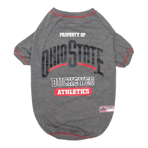 Ohio State Pet T-Shirt in Gray - Top View