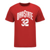 Ohio State Buckeyes Women's Basketball Student Athlete #32 Cotie McMahon T-Shirt - In Scarlet - Front View