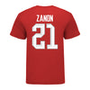 Ohio State Buckeyes #21 Kiara Zanon Student Athlete Women's Hockey T-Shirt In Scarlet - Back View