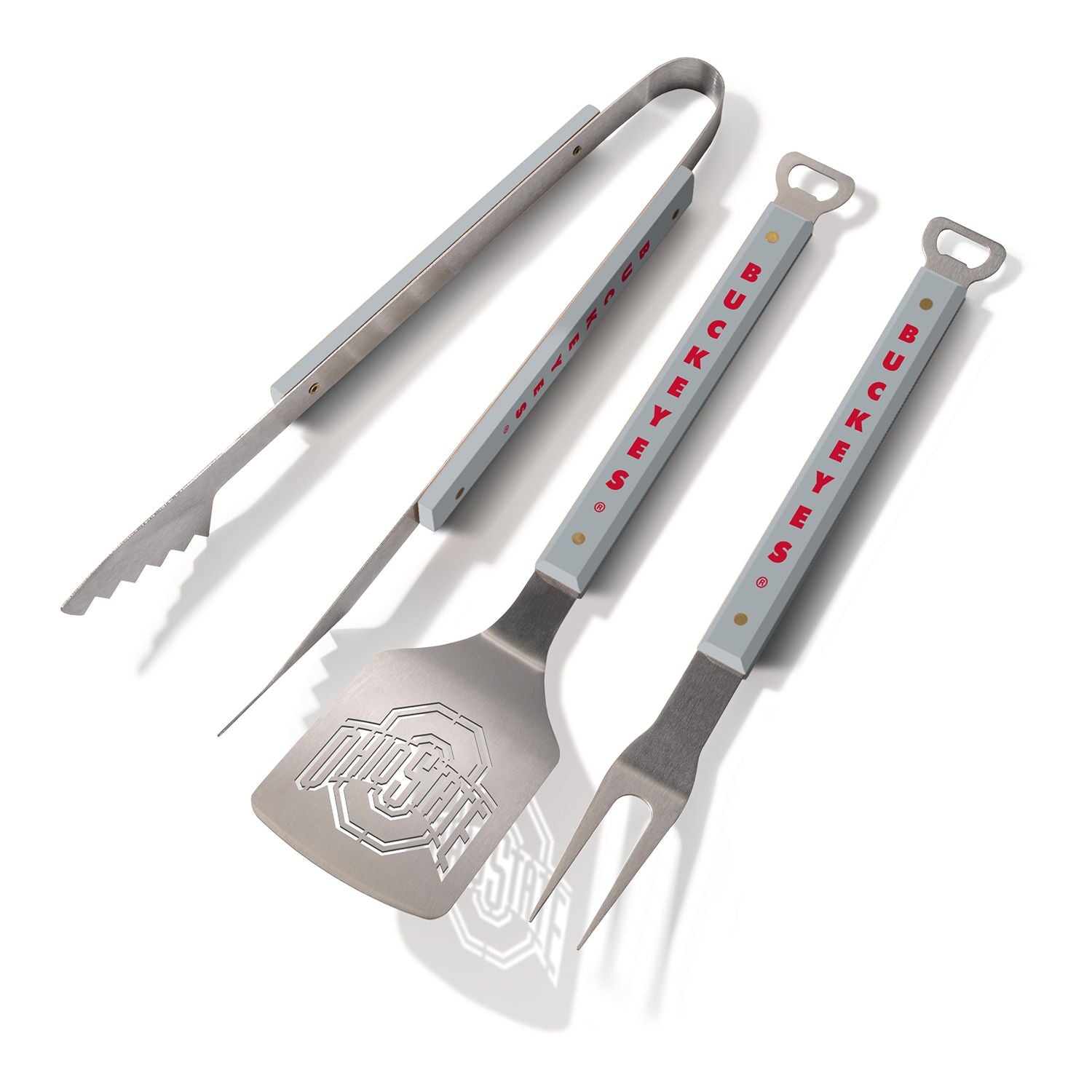 Ohio State Buckeyes 3 Piece Spirit Gray BBQ Set - Main View