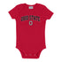 Infant Ohio State Buckeyes Short Sleeve Onesie - In Scarlet - Front View