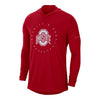 Ohio State Buckeyes Nike Dri-FIT Hoodie Scarlet Long Sleeve T-Shirt - Front View