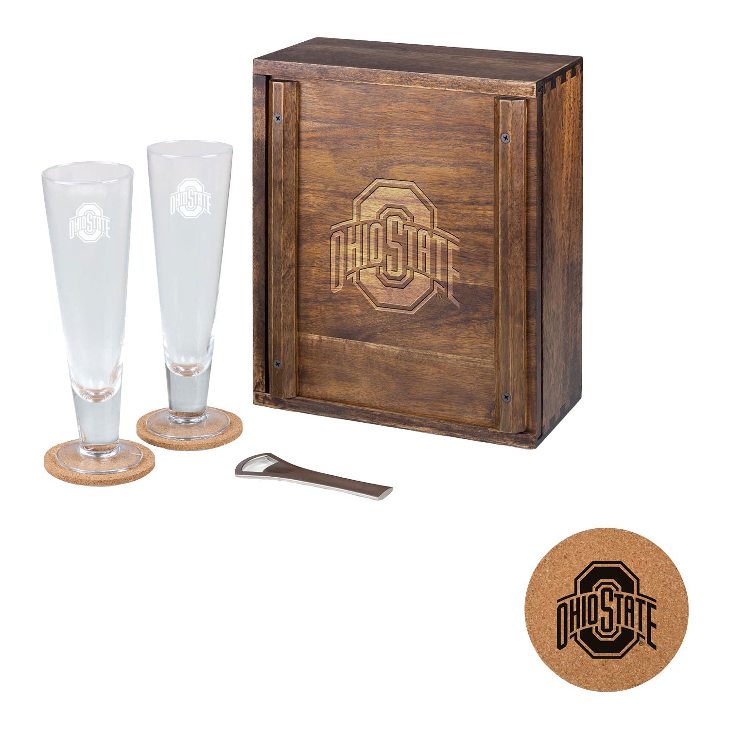 Ohio State Buckeyes Pilsner Beer Glass Gift Set - Main View