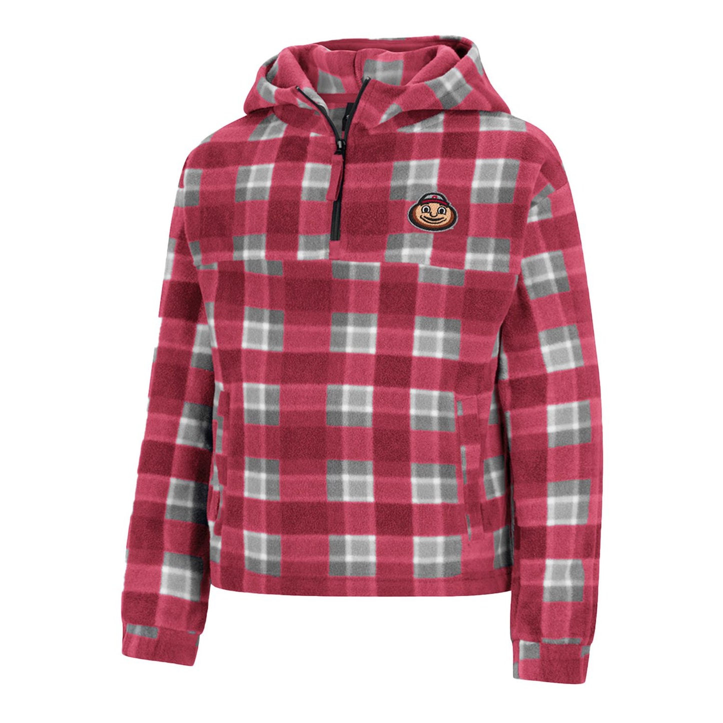 Girls Ohio State Buckeyes Flooflovers 1/4 Zip Jacket - Front View