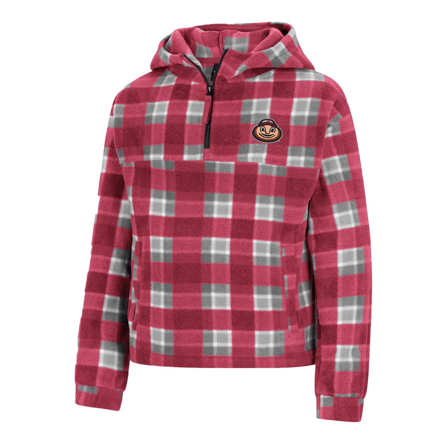 Girls Ohio State Buckeyes Flooflovers 1/4 Zip Jacket - Front View