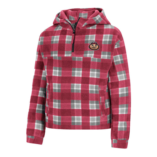 Girls Ohio State Buckeyes Flooflovers 1/4 Zip Jacket - Front View