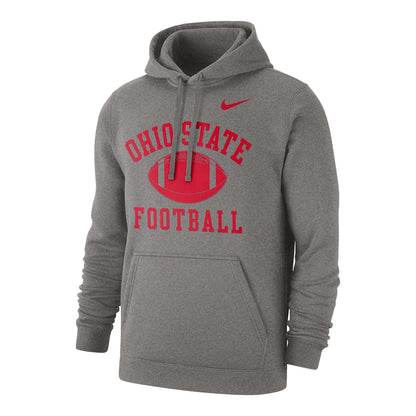 Ohio State Buckeyes Nike Football Club Fleece Gray Hood