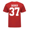 Ohio State Buckeyes Men's Lacrosse Student Athlete #37 Justin Sherrer T-Shirt In Scarlet - Back View