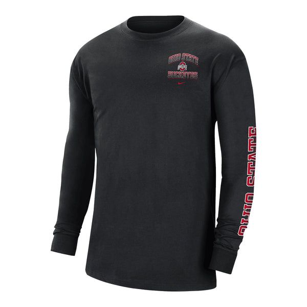 Ohio State Buckeyes Nike Campus Max 90 Tour Long Sleeve Black T-Shirt - Front View