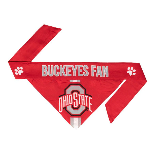 Ohio State Buckeyes Pet Bandana in Scarlet - Front View