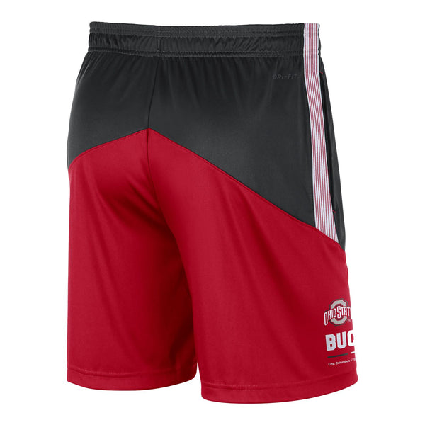 Ohio State Buckeyes Nike Dri-Fit Knit Shorts in Black and Red - Back View