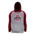 Ohio State Big and Tall Raglan Athletic Mark Hooded Sweatshirt in Gray - Front View