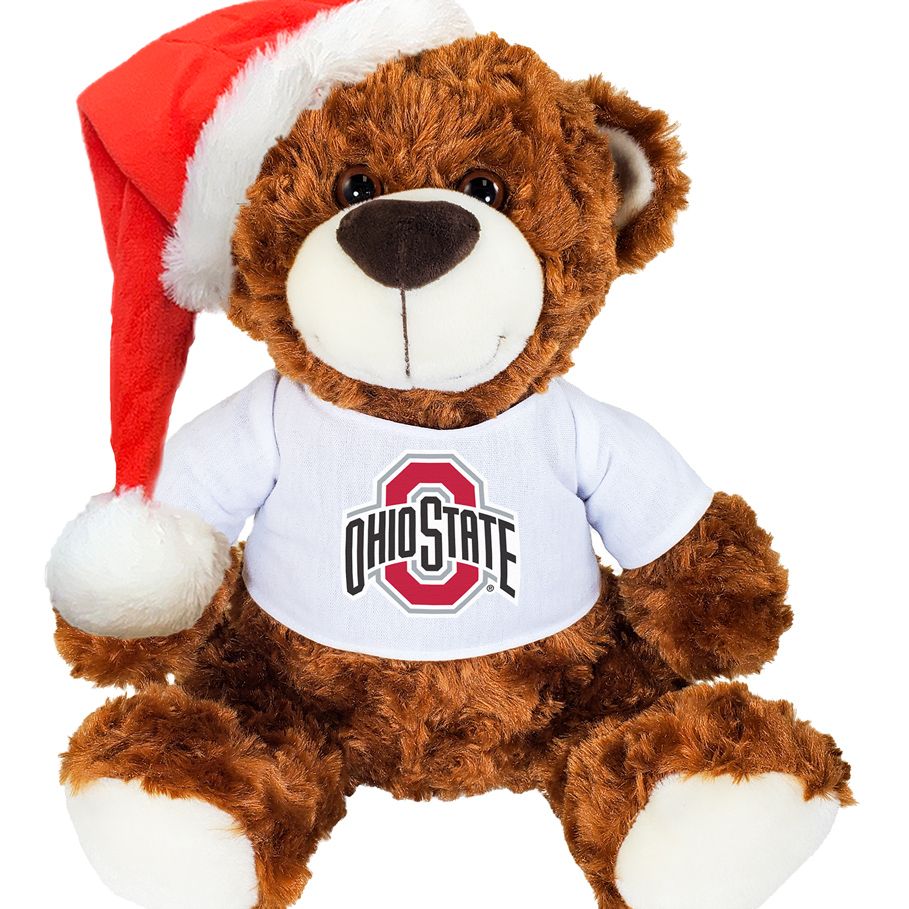 Ohio State Buckeyes Bella Holiday Brown Bear - Front View