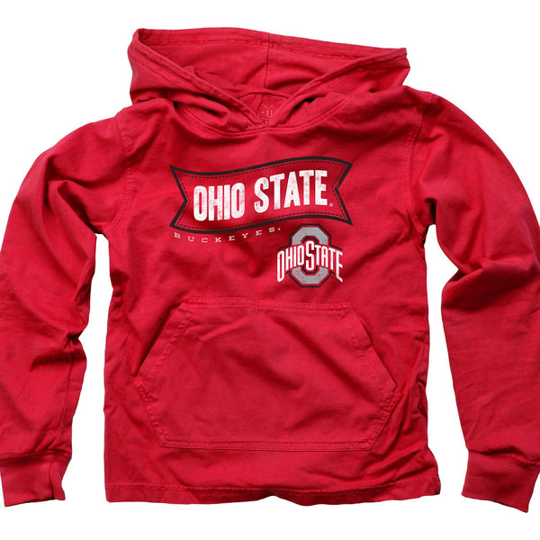 Youth Ohio State Buckeyes Wave Banner Hooded Sweatshirt - Front View