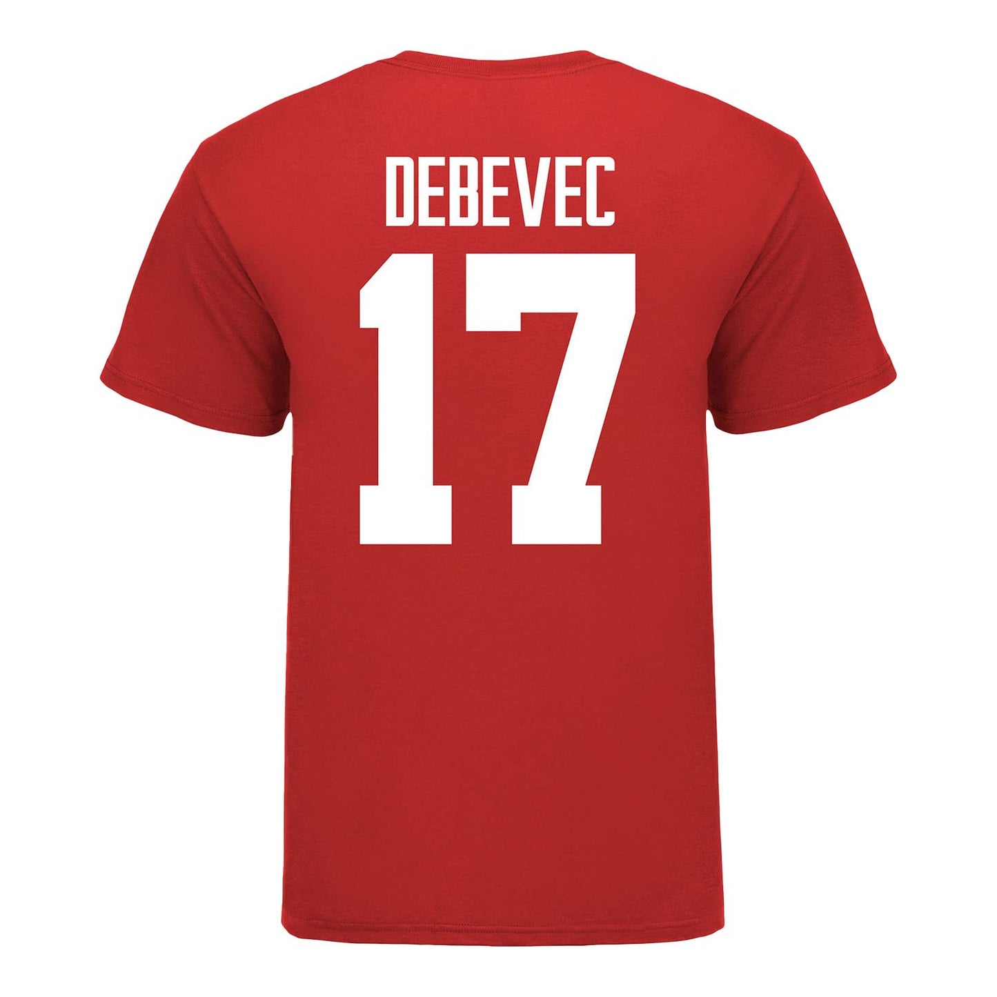 Ohio State Buckeyes Women's Lacrosse Student Athlete #17 Chelsea Debevec T-Shirt In Scarlet - Back View