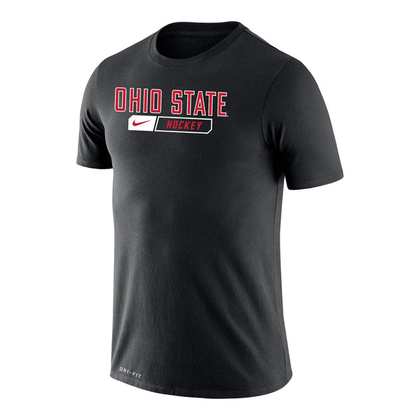 Ohio State Buckeyes Ice Hockey Black Dri-FIT Legend T-Shirt - Front View