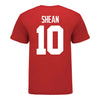 Ohio State Buckeyes Men's Lacrosse Student Athlete #10 Ed Shean T-Shirt In Scarlet - Back View