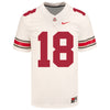 Ohio State Buckeyes Nike #18 Marvin Harrison Jr. Student Athlete White Football Jersey - In White - Front View