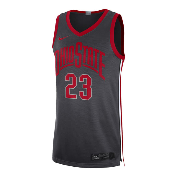 Ohio State Buckeyes Limited Lebron James Basketball Jersey in Gray - Front View