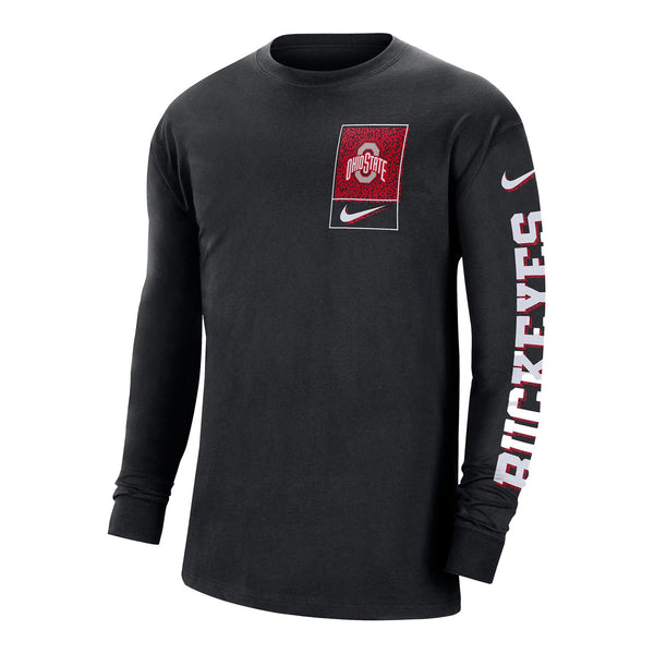 Ohio State Buckeyes Nike Max 90 Black Long Sleeve T-Shirt - Front View