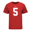 Ohio State Buckeyes Dallan Hayden #5 Student Athlete Football T-Shirt in Scarlet - Front View