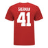 Ohio State Buckeyes Women's Lacrosse Student Athlete #41 Lilli Sherman T-Shirt In Scarlet - Back View